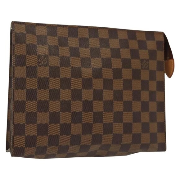 LOUIS VUITTON Damier Ebene Posh Toilette 26 Pouch N47543 LV Auth 137581 - Picture 1 of 16